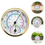 Roleader Aluminium Hygrometer Thermometer 57mm Temperatur und Feuchtigkeitsmesser für Terrasse und Büro mit Batterieloser Funktion und Automatischer Kalibrierung