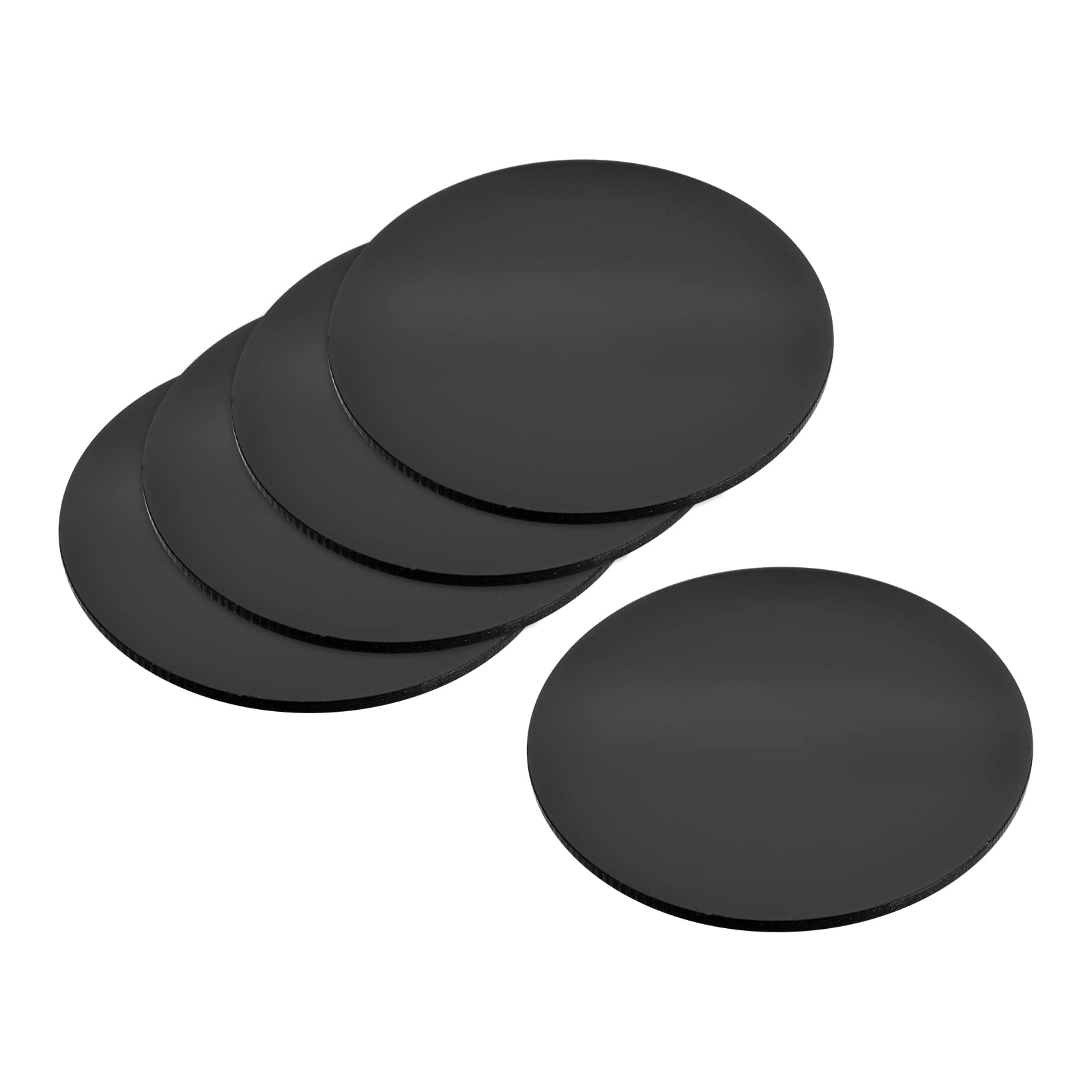 MECCANIXITY 50MM Round Miniature Model Bases, 2MM Thick Circular Base, Black Pack of 5