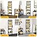 BUKFEN Garage Tool Storage Rack, Wall Mount 5-Tier Heavy Duty Metal Organizer with 8 Drill Holder Slots, Adjustable Shelves, Side Hooks Workshop Utility 1 Pack Black Vertical Space-Saving Organization