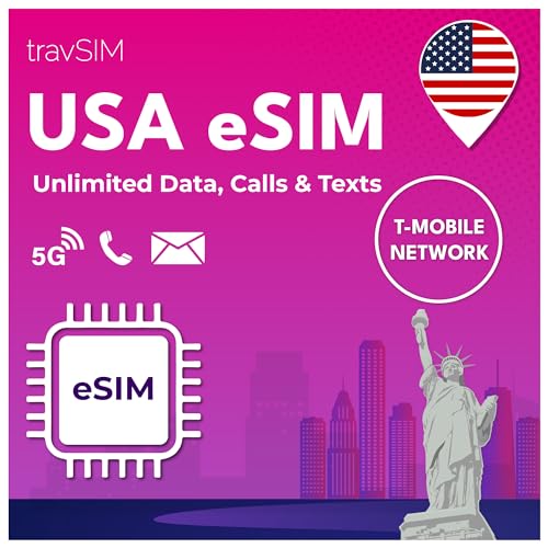 travSIM eSIM USA | Obegränsad data, samtal & SMS i 7 dagar