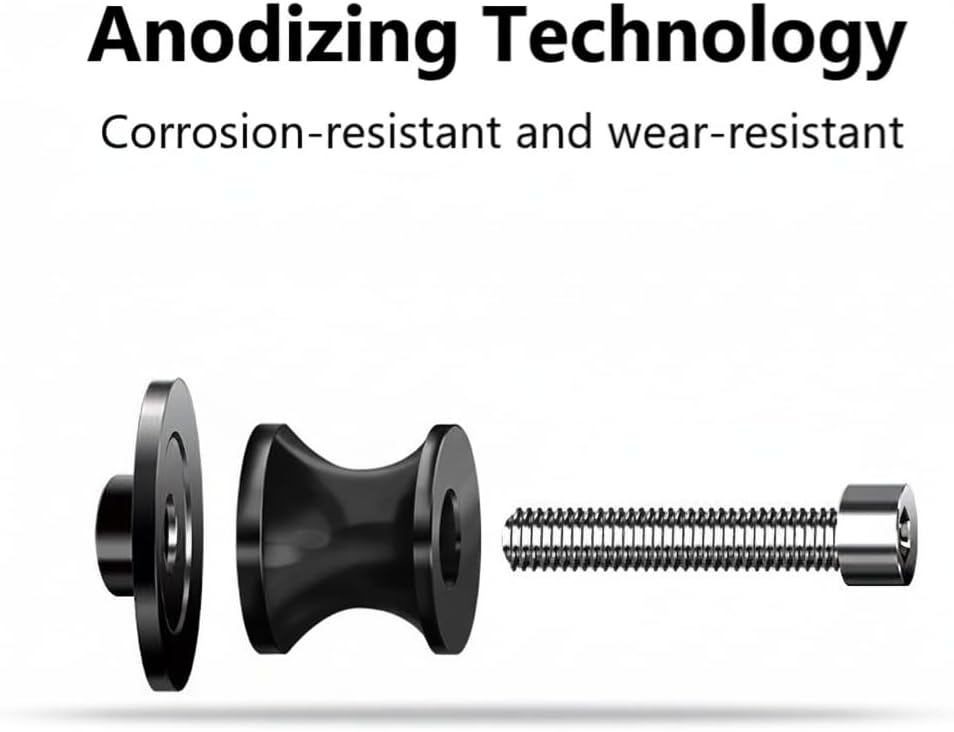 Motorcycle Swing Arm Spools Sliders - CNC Aluminum, M8 Rear Stand Bobbins fit for Kawasaki Ninja 400 500 650 ZX6R ZX10R ZX4R ZH2 Z900 Eliminator 500 (Black)