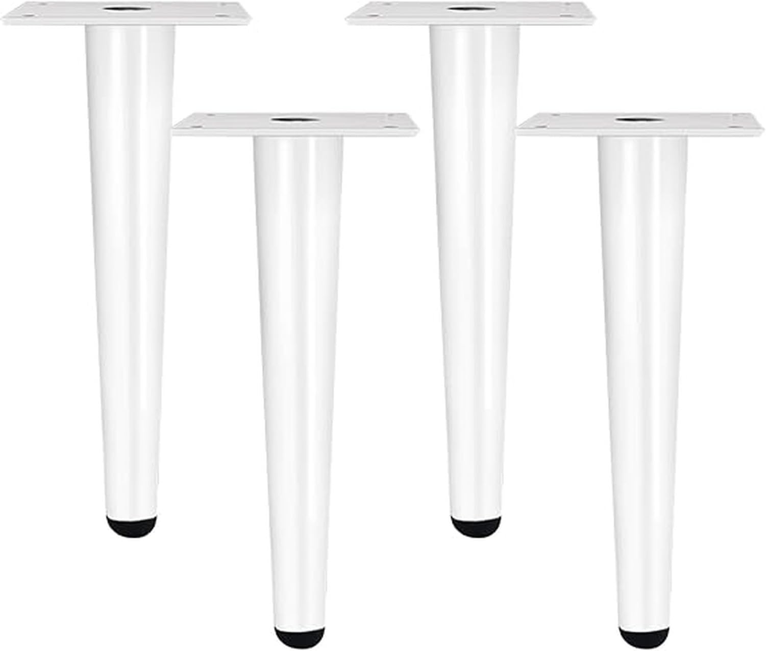 Piedini Mobilio 12 Pezzi Gambe Tavolo in Metallo Bianco Rialzo Legno Supporto Gambe Dritto Cono Tubo Viti Sostituzione per Divano Letto Mensola Armadio Cucina S, 80cm, 80cm