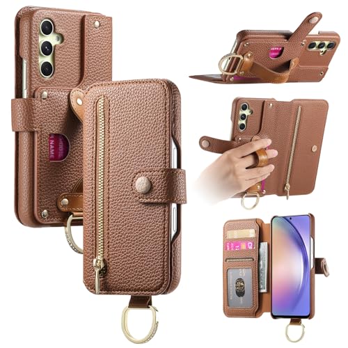 Étui cuir pour Samsung A13 4G marron, une protection à rabat magnétique chic