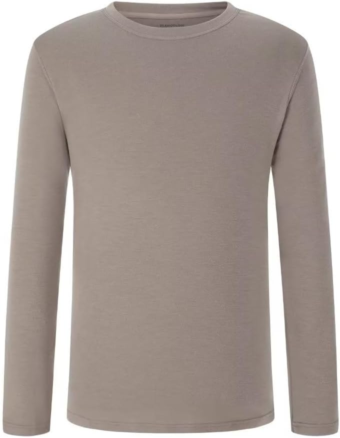 Men's Midweight 100% Merino Wool Base Layer Thermal Long Sleeve for All Seasons