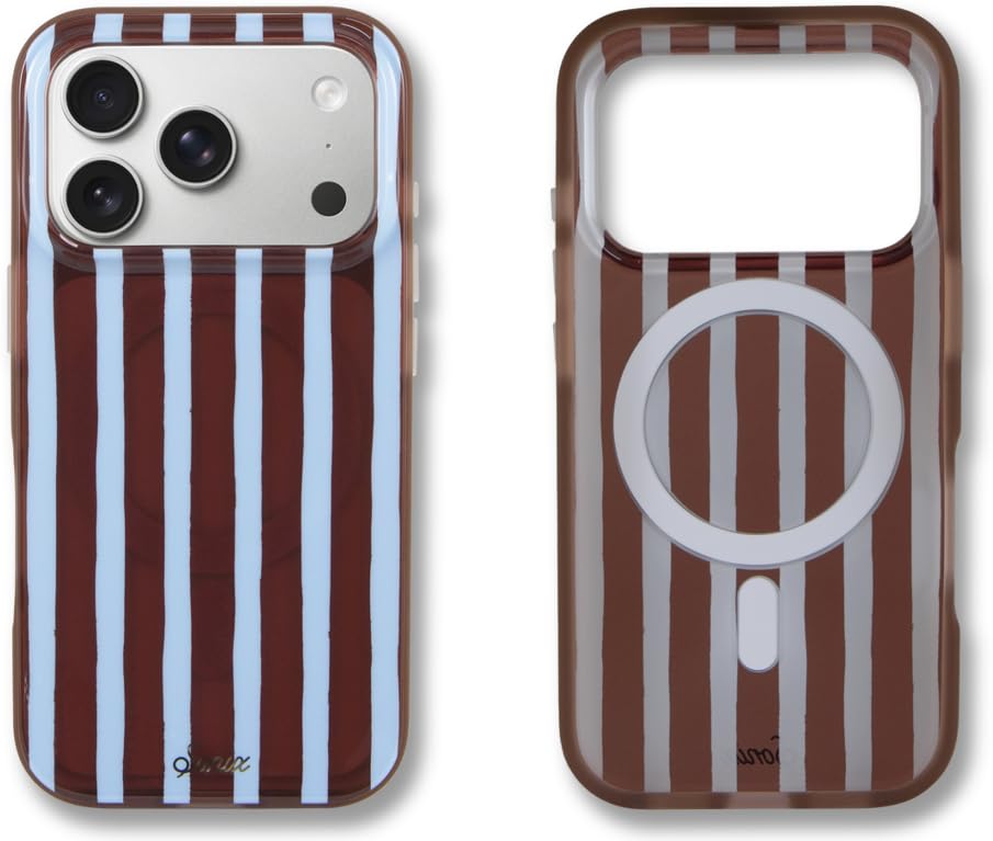 Sonix Case for iPhone 18 Pro, 17 Pro | Abstract Stripe Brown/Blue