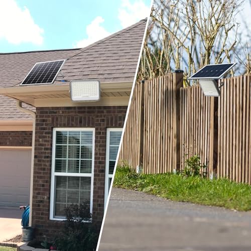 Bowite Solar Flood Lights Outdoor, 100W LED All Aluminum Solar Street Lights with Remote Control, IP65 Waterproof, 6500K Dusk to Dawn Outdoor Solar Lights for Yard, Path, Swimming Pool, Campsite