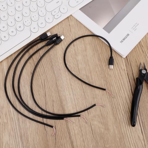 Cable USB C a 2 pines extremos abiertos cable pelado alimentación 5uds 6