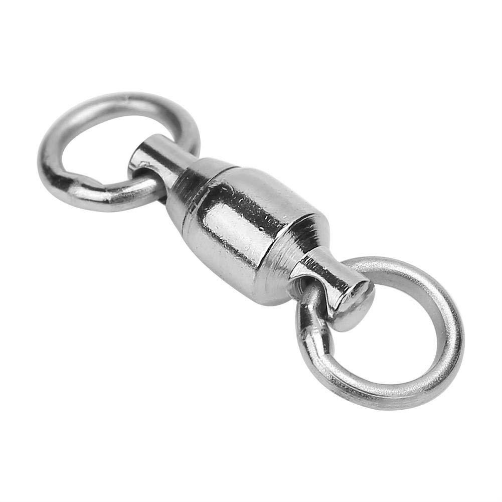 Alomejor Rodamiento de Bolas de Pesca Eslabón Giratorio de Alta Resistencia de Acero Inoxidable Pesca Rolling Snap señuelo Conectores para la Pesca en el mar océano
