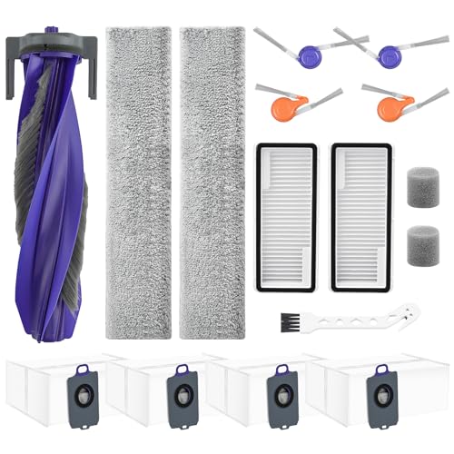 Image of 16 Pcs Accessories kit for NARWAL FLOW Robot Vacuum, 1 Zero-Tangling Floating Brush, 4 Dust Bag, 2 Dust Bin Filter, 2 Track Mop, 4 Anti-tang ling Side Brush, 2 Sponge Filter, 1 Clean Tool