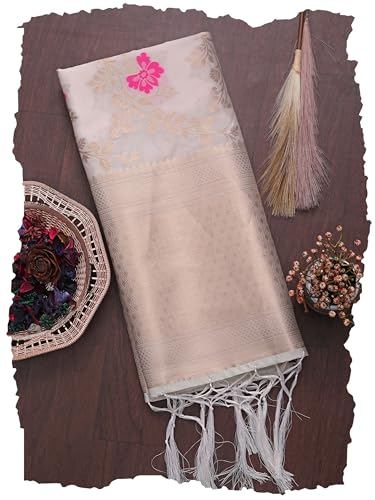 Image of DEVANGI Women's Woven Jacquard Banarasi Silk Printed Dupatta /Chunni with Meena Work, Width 1 Meter, Length 2.5 Meter