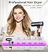 DALEEMIO Hair Dryer, 150000 RPM High Speed Blow Dryer with Upgrade Nano Chip 500 Million Negative Ionic, Thermo-Control with Diffuser & Nozzle, Purple