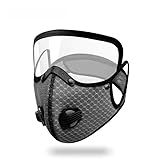 EKsma Maschera e Occhiali Antivento Anti-UV for Motociclisti con Staccabili, Maschera Filtro al Carbone Attivo, Maschere protettive for Ciclisti(Gray)