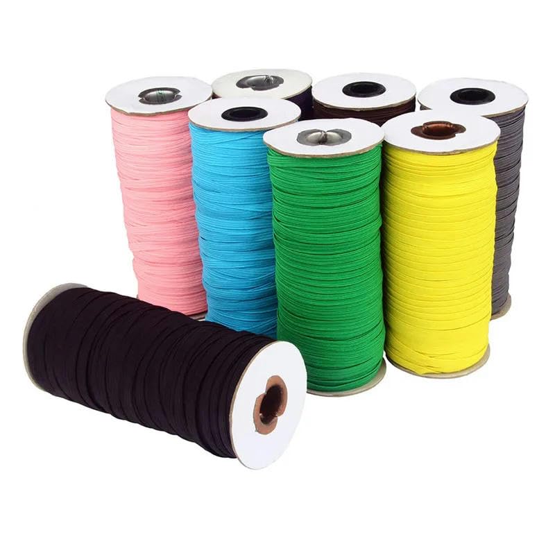 Cinta elástica suave de 3 mm, redonda, plana, de licra, muy elástica, para costura, accesorios de bricolaje, 200 yardas/rollo, color rojo vino