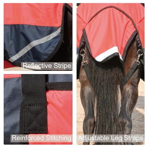 Foal/Mini Horse Size 30"-48" Waterproof & Breathable 300 Denier Winter Turnout Blanket with 150g Polyfill Fluorescencered Small - Image 4
