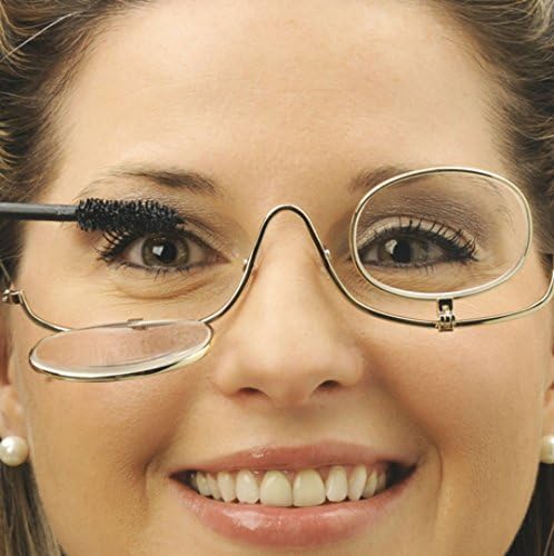 Óculos de maquiagem com lente de aumento 3X Bcurb, lente única articulada
