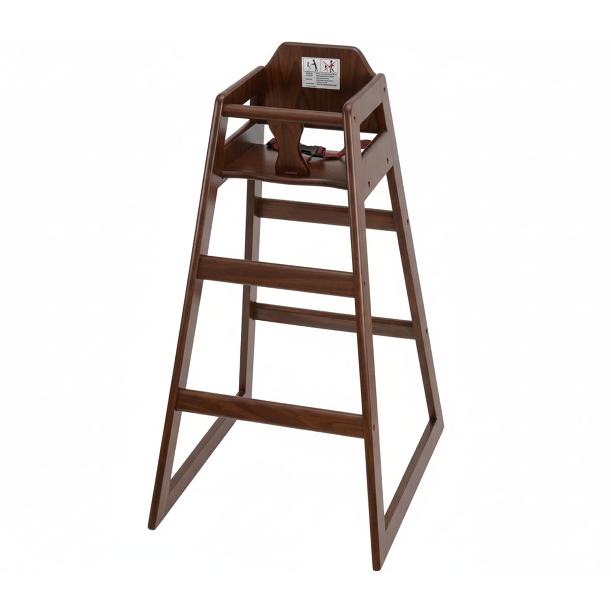 Dark Brown Wooden Bar Height Restaurant High Chair – Stackable Rubberwood Dining Chair for Bar Height Tables, Easy-Clean Finish, Commercial Restaurant Seating