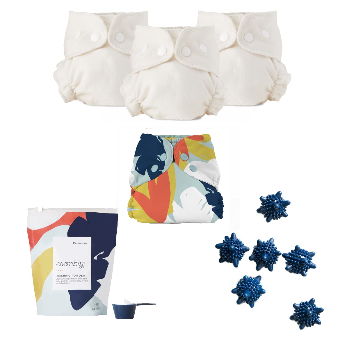Esembly Cloth Diaper Bundle Set (Size 1, Monstera