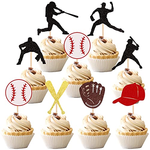 24 Pics De Cupcakes Natation – Noir – 5x11 Cm – Papier Et Bambou – Décoration Fête Piscine – Non Comestible