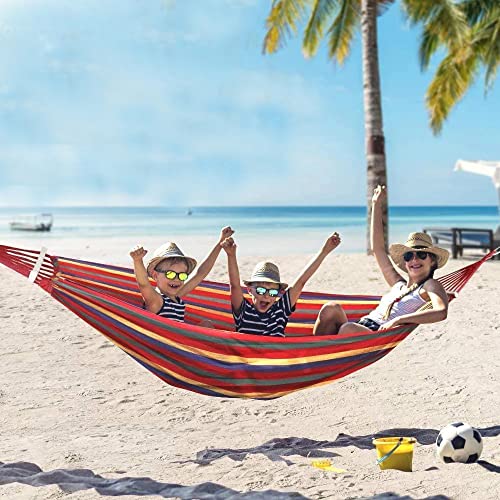 Guagll Outdoor Double Canvas Hammock Garden Hammock Chair Dorm Swing 2 Person 450 Pounds #TOP29