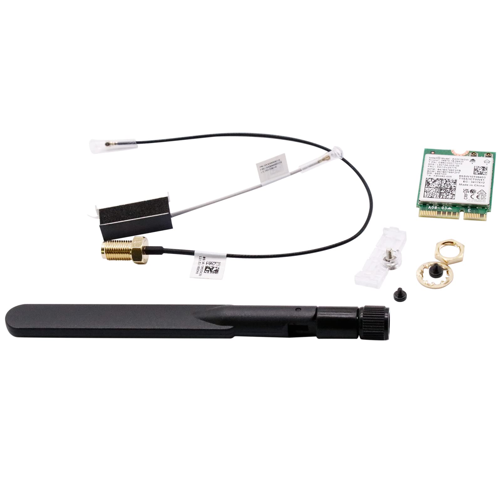 Kit de tarjeta de cable de antena WiFi reemplazo para Lenovo ThinkCentre M730Q M930Q M90Q P340 P350 P360 AX201NGW Tiny6 Tiny7 Tiny8