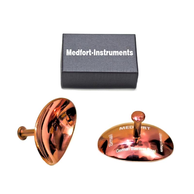 Corneal Eye Shield Protector, Stainless Steel, 26mm x 17mm Small, Rose Gold, 2-Piece Set