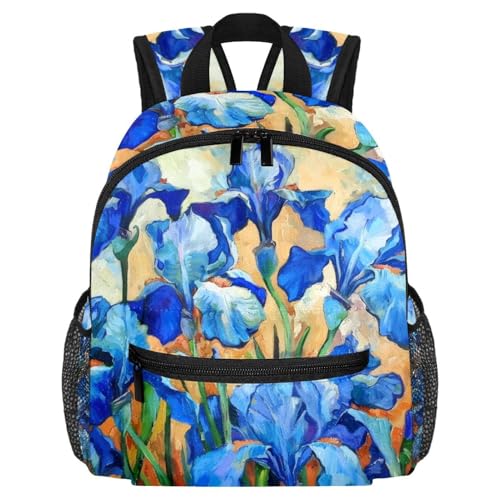 Sac à dos enfant imprimé iris bleus cadeau d'anniversaire utile 3-8 ans
