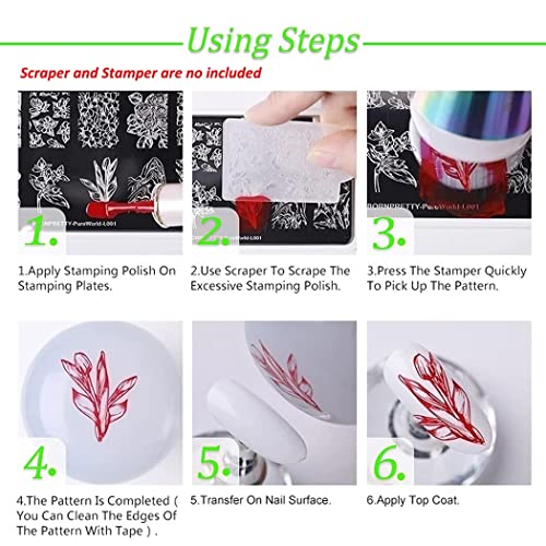 Jerclity 6Pcs Halloween Nail Stamping Plate Halloween Nail Stamping Plates For Nails Witch Ghost Skull Pumpkin Flame Image Plates Nail Stamper Kit For Halloween Nail Art #TOP4