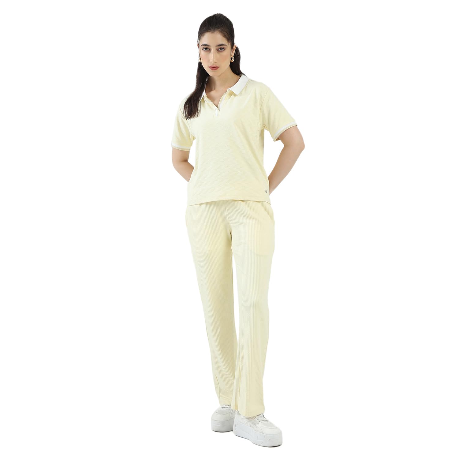 Monte Carlo Women's Solid Co-ord Set | Stylish Collar Neck Two-Piece Set | Soft & Comfortable Casual Wear Cord set for Wom... - Review, Price and Buying Guide