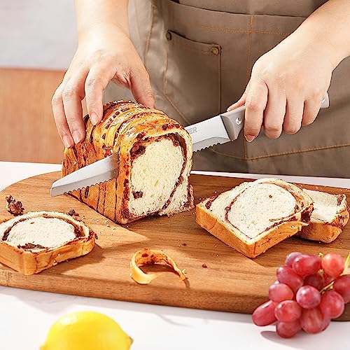 Vituer Bread Knife With Cover, 8 Inch Serrated Bread Knife For Homemade Bread, Bread Cutter Ideal For Slicing Homemade Bread, Bagels, Cake (8-Inch Blade With 5-Inch Handle) #TOP5