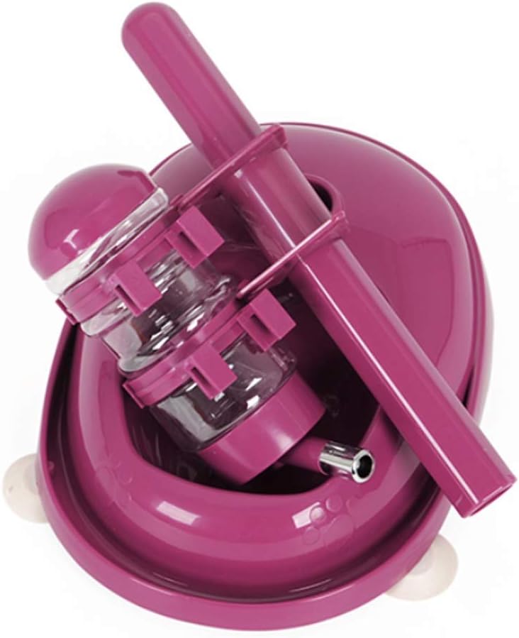 Automatic Pet Feeder Drinking Bottle, Food Dispenser Bowl Pet Supplies, Dark Red Design