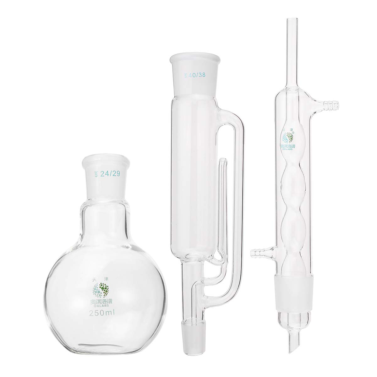 EsportsMJJ flacone di vetro borosilicato Soxhlet estrattore condensatore con fondo piatto vetreria laboratorio