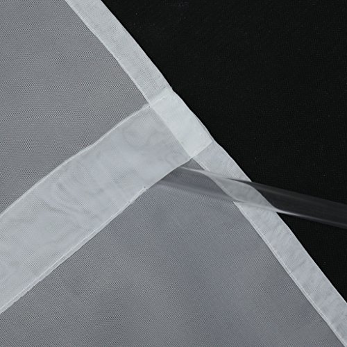 Joyswahl Sheer Window Curtain Tab Top Balcony Solid Color Ribbon Voile Roman Shades For Kitchen Decor Decorative, 1Pc (White, 39 Inch Width By 55 Inch Length) #TOP1