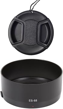 ES-68 Lens Hood & 49mm Lens Cap Compatible for Canon EF 50mm f/1.8 STM Lens