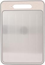 2 in 1 Defrosting Tray Cutting Board, Cutting Board Double Sided with Sharpener, Cutting Board with Defrosting Tray, Dual Sided Grinding Chopping Board for Frozen Meat (Wheat Straw Color)