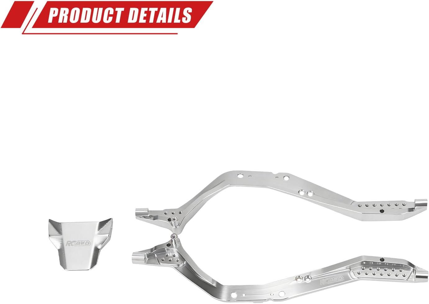 RCAWD 7075 SCX30 RC Chassis Frame Rails Plates Upgrades, Aluminum 90% More Durable for Axial 1/30 SCX30 Series