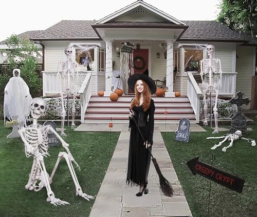 Squelette d'halloween 240cm posable grand modèle plastique réaliste - 6