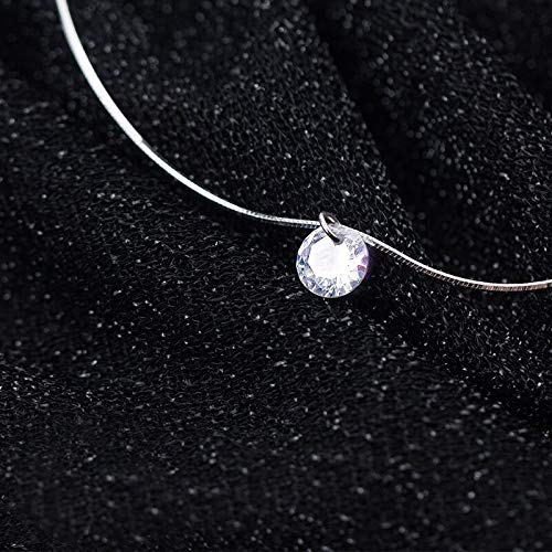 Plata de Ley 925 auténtica gargantilla de cadena de serpiente de circonita única, colgante para collar, joyería