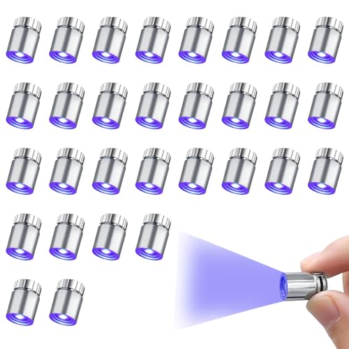 LUKIUP 30 PCS Luces LED PequeñAs, Luces LED Pilas, Mini Lampara LED, Lámpara de Juguete Pequeña para DecoracióN de Fiestas Manualidades, Accesorios para Casa de MuñEcas (Luz Morado Azulado)