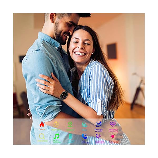 E Easiecom Smart Watch for Android/iOS Phone, 1.54" Full Touch Sreen Activity Tracker,Health Tracker Watch with Heart Rate Monitor Sleep Tracking IP68 Waterproof Smartwatch for Men Women