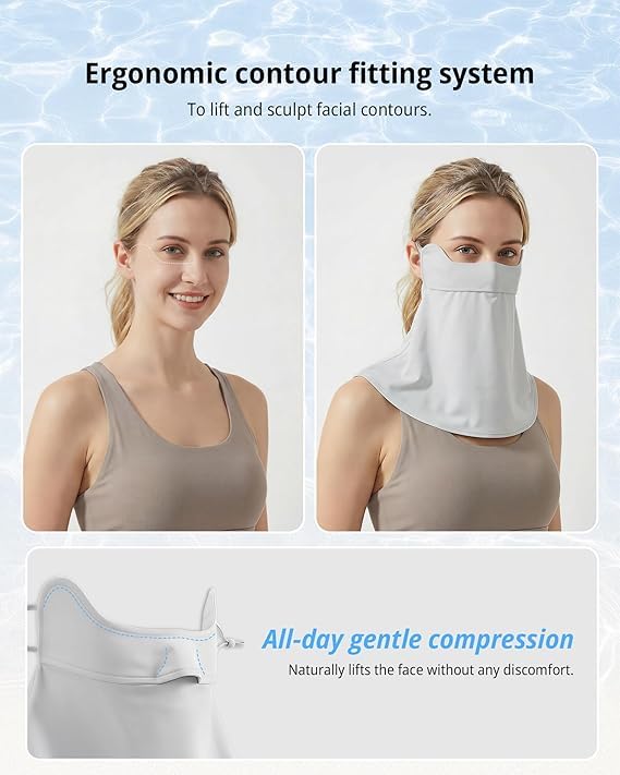 Image of 3-4 PCS Face Cover for Women, Full Face Mask for Sun Protection During Outdoor Activities, Breathable Ice Silk Fabric for All-Day Comfort