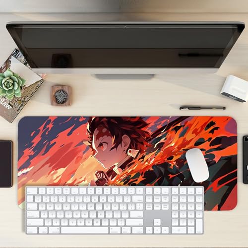 Image of Anime XL Extended Gaming Mouse Pad | XXL Large Desk Mat 60x30cm for Laptop & PC | Non-Slip Rubber Base, Waterproof, Durable & Smooth Surface | Office, Gaming & Study