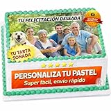 FOTO COMESTIBLE para tarta Personalizada con nombre y edad. Foto de tarta para cumpleaños. Papel de Oblea o Azúcar para Tartas Varios Tamaños - Rectangular