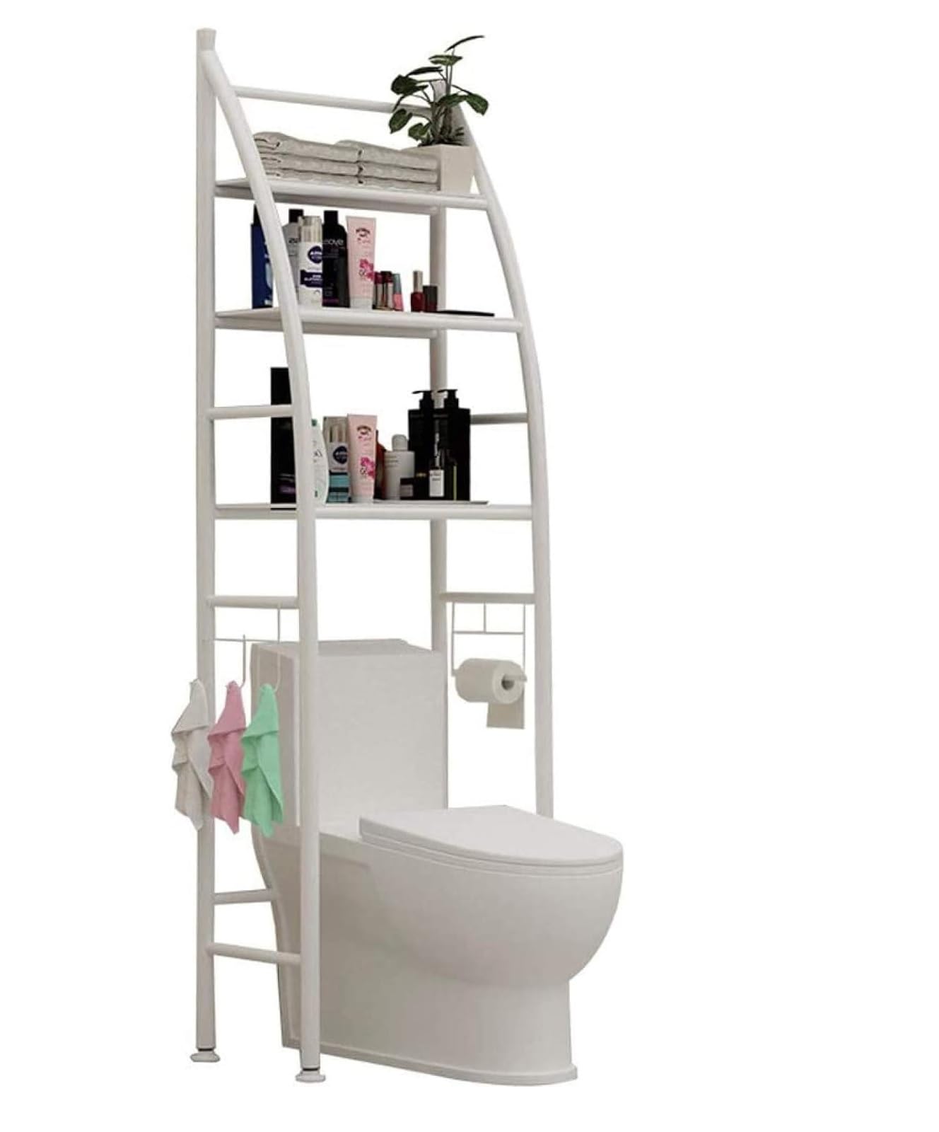 Scaffali da Bagno Scaffali Salvaspazio Scaffali Forati per Lavatrice Scaffale Sopralavatrice Sopra Toilette Mobiletti Bagno Scaffale Lavanderia Scaffale Sopra Scaffali Bagno Salva Spazio (TOILETTE)