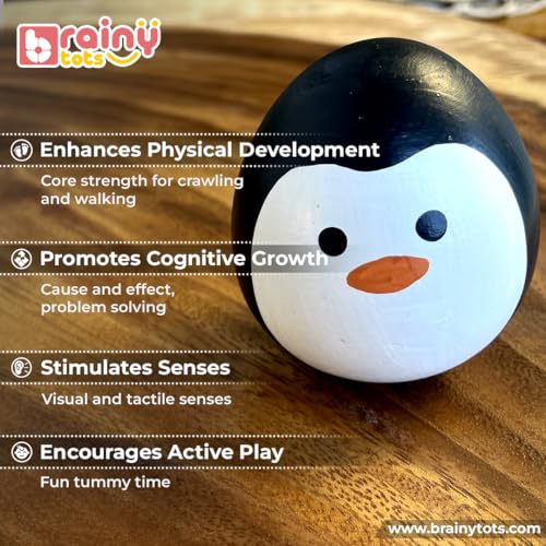 Image of Rolling Drum Rattle & Balancing Wobbler Set | Montessori Baby Toys for Sensory Play & Motor Skill Development | Safe, Durable & Eco-Friendly Toys for Newborns 0-12 Months