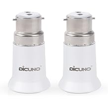 DiCUNO B22 to E27 Socket Converter, Lamp Base Adapter for LED Bulbs, 2 Pcs