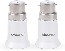 DiCUNO B22 to E27 Socket Converter, Socket Adapter, Bayonet to Screw Edison, BC to ES Lamp Base Adapter for LED Bulbs and Incandescent Bulbs and CFL Bulbs-2 Packs