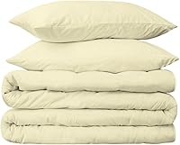 Vista 4 de Peru Pima Juego de funda de edredón Percal de 285 hilos tamaño individual/individual XL, 100% algodón Pima peruano, 2 piezas