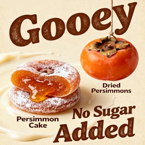 Dried Persimmons,Dried Gooey Persimmon Fruit Snack,Dehydrated Persimmon Cake Sweet No Sugar Added (400g/14.11oz)