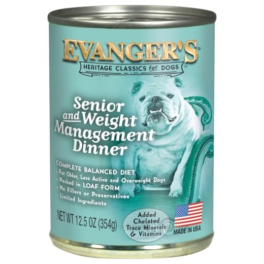 Evanger's Heritage Classics Senior & Weight Management Dog Food – 12 Count, 12.5 oz Each – Balanced Meat-Based Formula for Older, Overweight & Less Active Dogs – Grain & Gluten Free