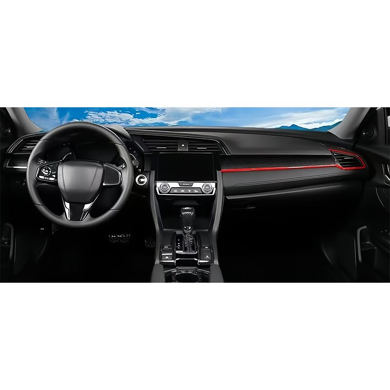 Kit embellecedor de salpicadero central para Honda Civic Type R 2021 con cinta adhesiva interior 5